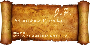 Johanidesz Piroska névjegykártya